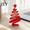 Handcrafted Tree Figurines 3D Printed Minimalist Christmas Desktop Ornament, Modern Holiday Table Living Room Accents Sign for Bedroom Home