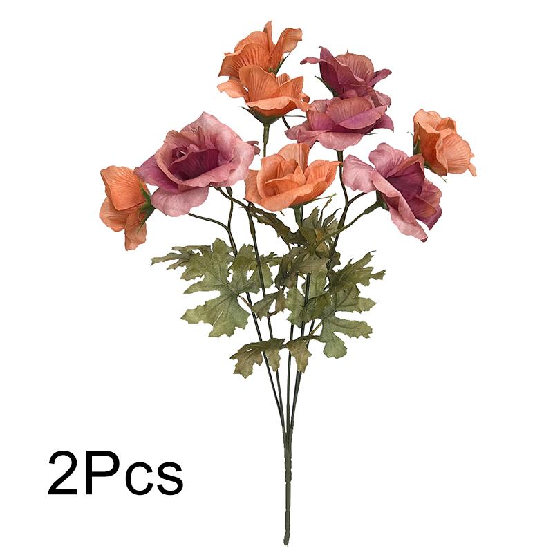 

2Pcs Artificial Flowers Home Decor Rose Bouquet Autumn Table Centerpiece Photography props Silk Fake Flowers High Quality