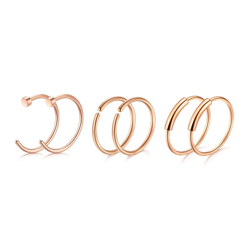 5/6/21 Stück 20G Nasenstecker Edelstahl Nasenflügelstecker Schrauben Nasenring Hoop Körperpiercing Silber Gold Farbe Herz Nasenstecker