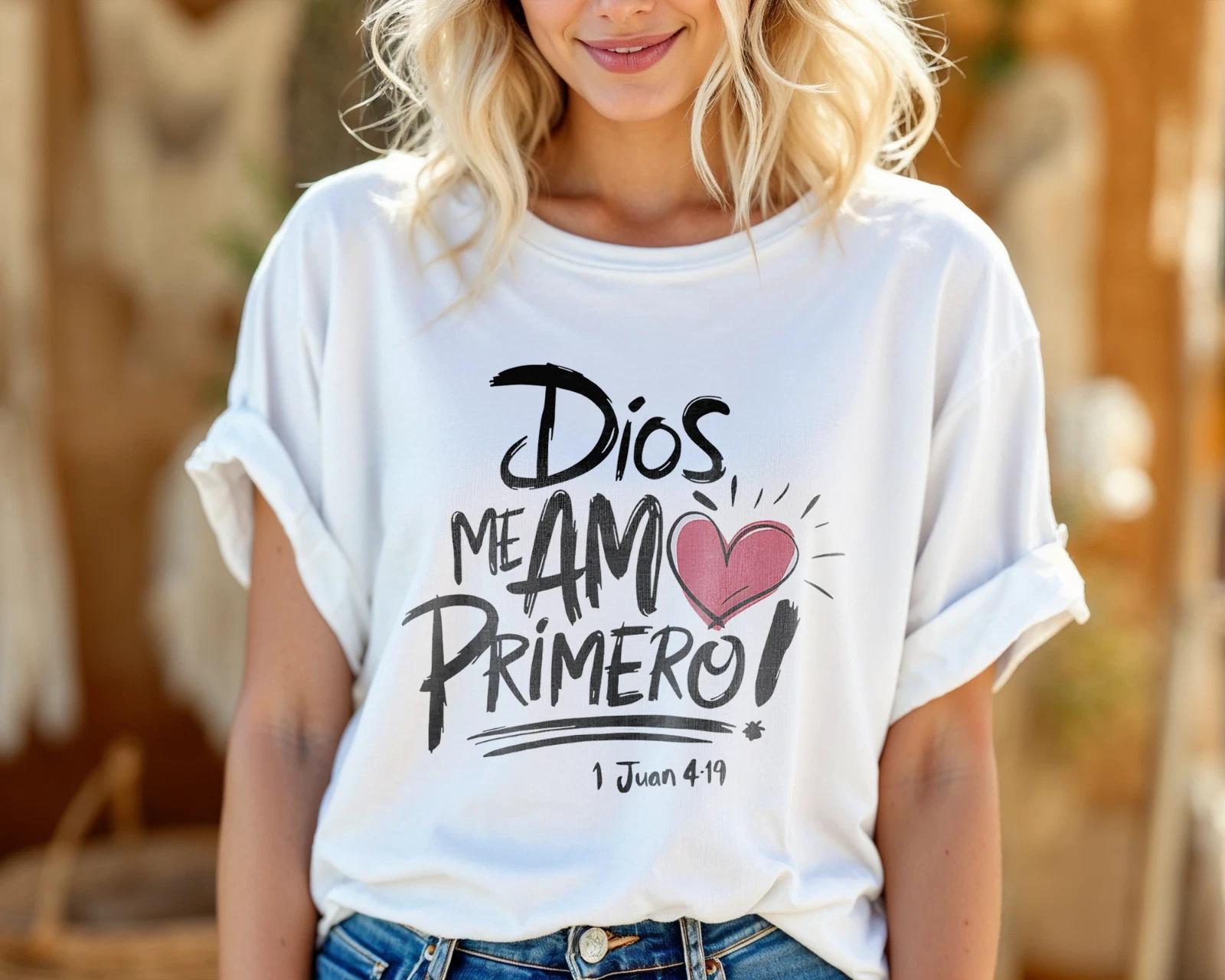 Dios Me Amo Primero Shirt – Spanish Christian T-Shirt, Faith Graphic Tee A376 XL