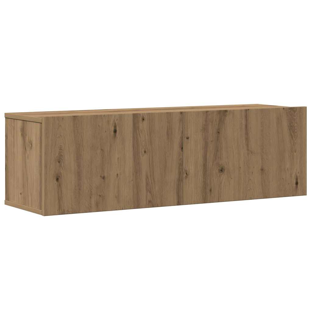 8 piece wall mounted TV cabinet set Artisan Oak finish engineered wood