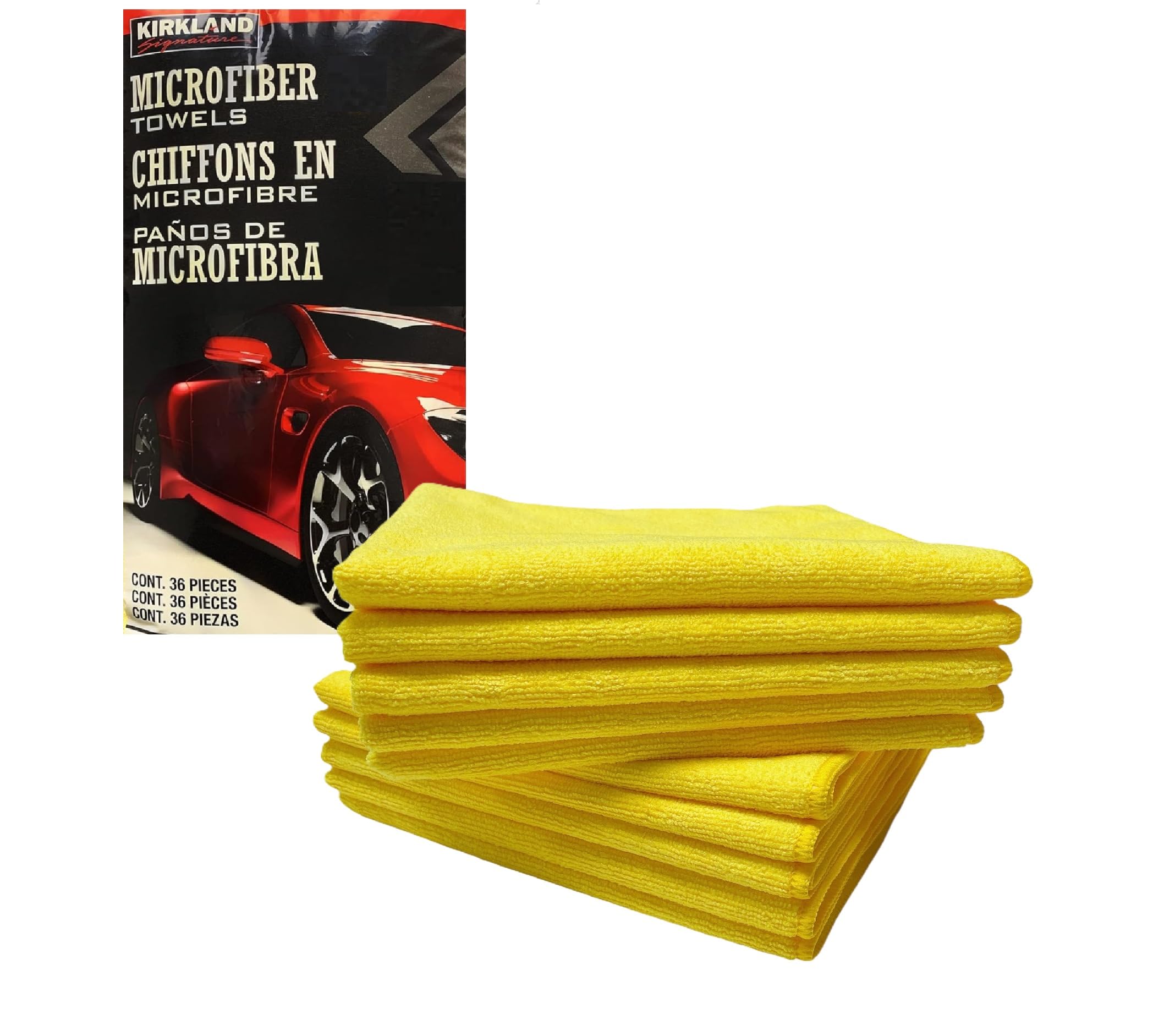 

of KIRKLAND Microfiber Car Yellow Cleaning Household Use [Set 10] Towels, Wash, Absorbent, Wiping, 10-Count, Yellow, Towels, Dishcloths, Rags,