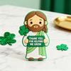 4 Pcs St. Patrick's Day Little Jesus Figurines Thank You for Helping Me Grow Tiny Jesus Figures Religious Gifts for Desktop Mantel Shelf Home Decor