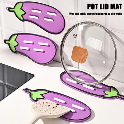 Suporte para Tampa de Panela de Legumes Antiderrapante Resistente ao Calor Berinjela Cenoura Repolho Milho Rabanete Bancada da Cozinha Armazenamento de Tampas de Panela Tapete de Secagem