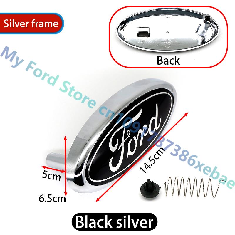 TRR600-14.5cm ABS Car Front Grille Rear Trunk Badge Emblem Replacement With Spring Stud For Ford Focus Mondeo Fusion F150 F250 Tuning