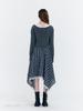 FABRICSEOUL Lace Check Waist Band Skirt