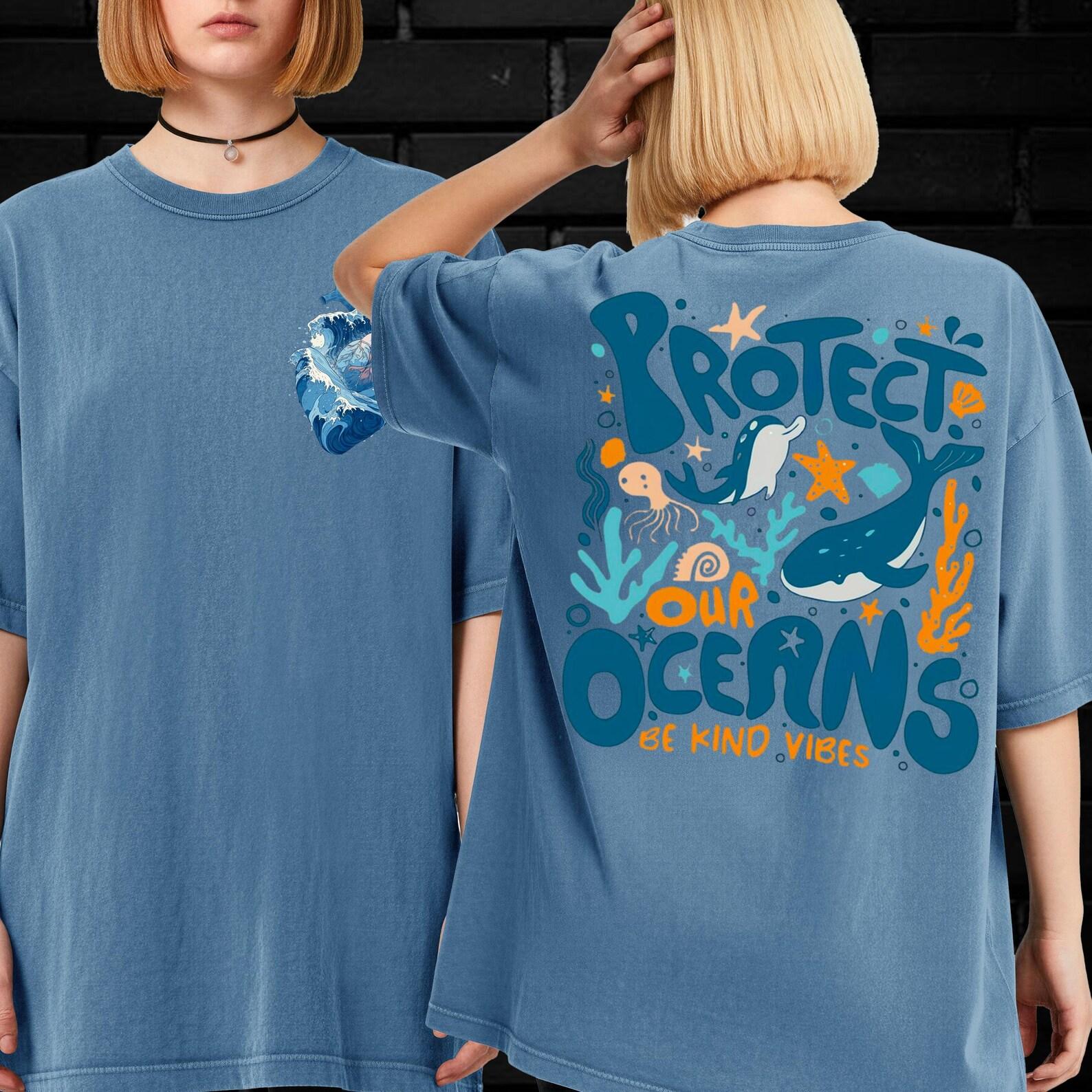 Protect Our Oceans T-shirt | Sea Animals 90s Vintage Style Tshirt, Ocean Creature Retro Y2k Ocean, Sealife, Whale, Orca, Dolphin Shirt 2XL