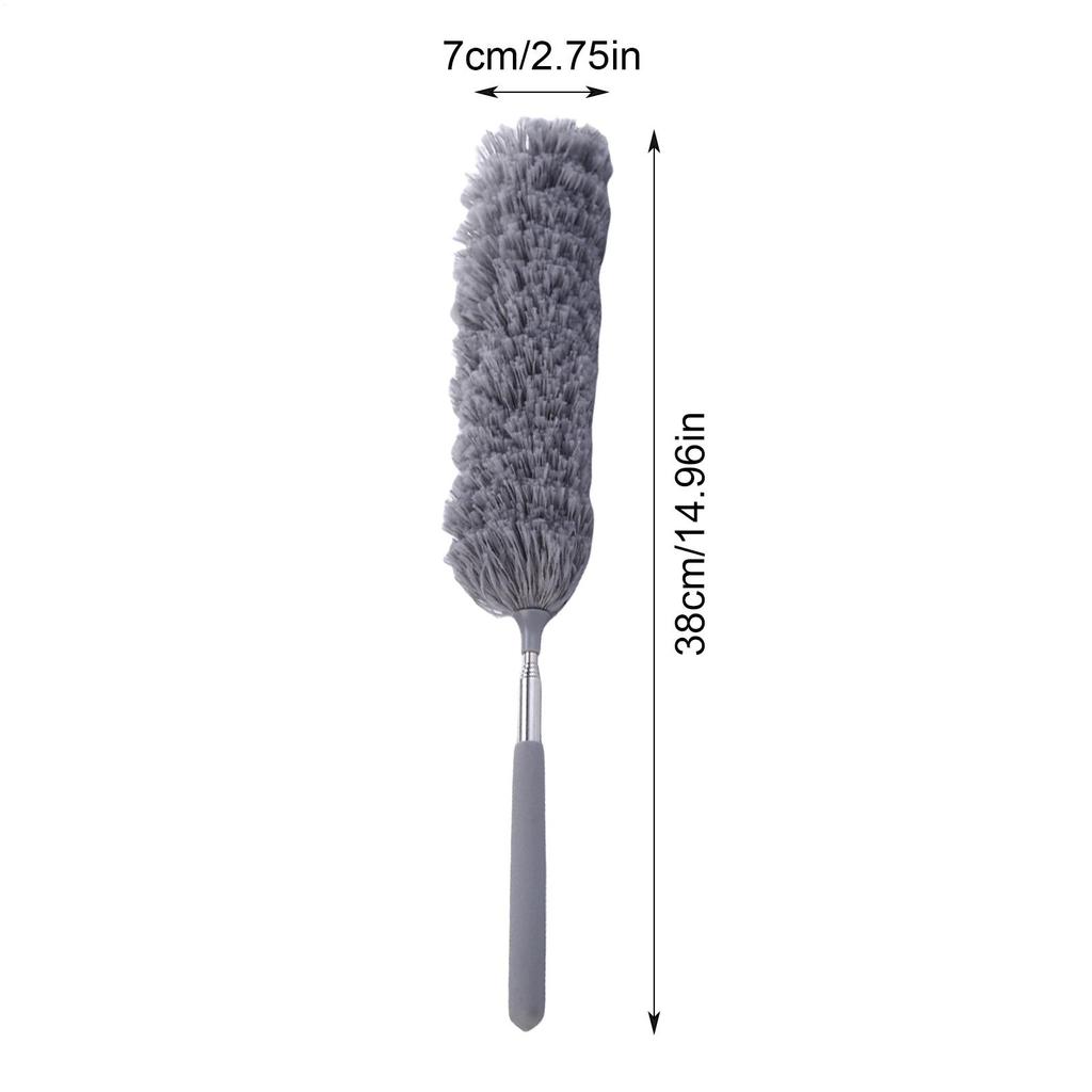 Electrostatic Dust Duster Telescopic Flexible Stainless Steel Household Feathers Duster Cleaning Tool Microfiber Dust Brush