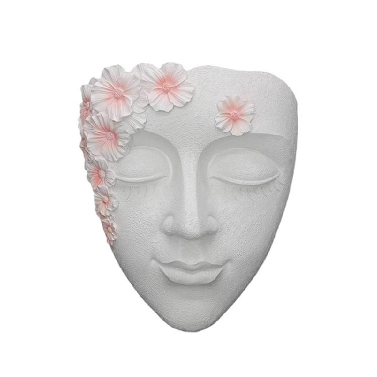 

Artistic Face Shape Wall Planter Retros Human Profile Flowerpots Creative Plant Pot for Wall Decoration Balcony белый