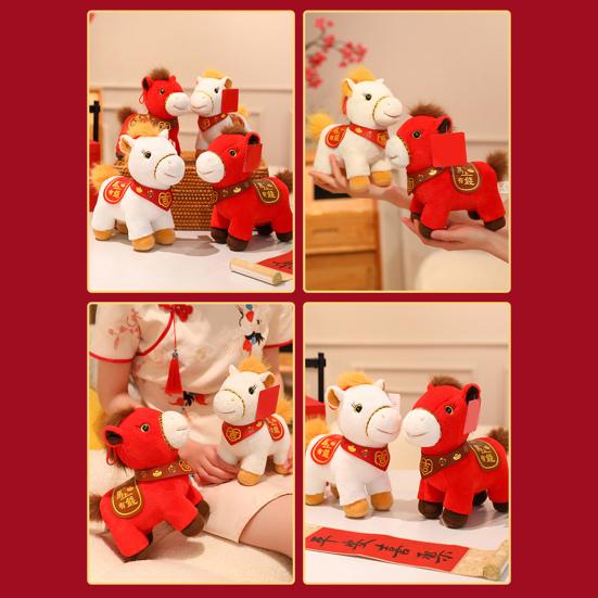 Mascot Horse Doll Horse Brings Wealth Plush Toy 2026 Year of The Horse Zodiac Ornament Lucky Hanging Decor Unique Heartwarming Gift
