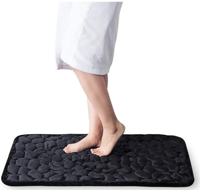 Beautiful Cobblestone Embossed Bathroom Bath Mat Non-slip Carpets In Wash Basin Bathtub Side Floor Rug Shower Room Doormat Memory Foam Pad