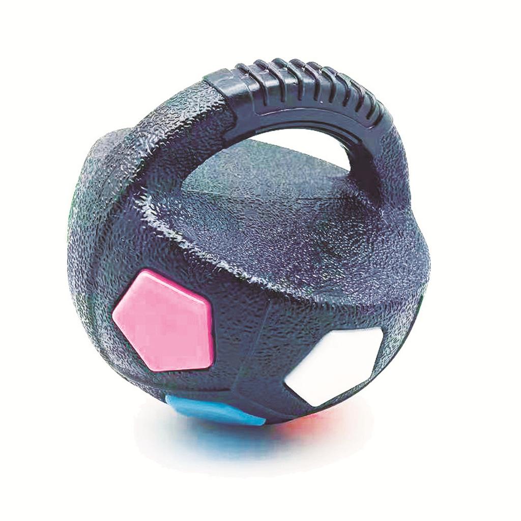 Pet Dog Toy Football Shape Durable Rubber Squeaky Interactive Toy Squeaky Floating Handle for Teething Relief Companion Toy