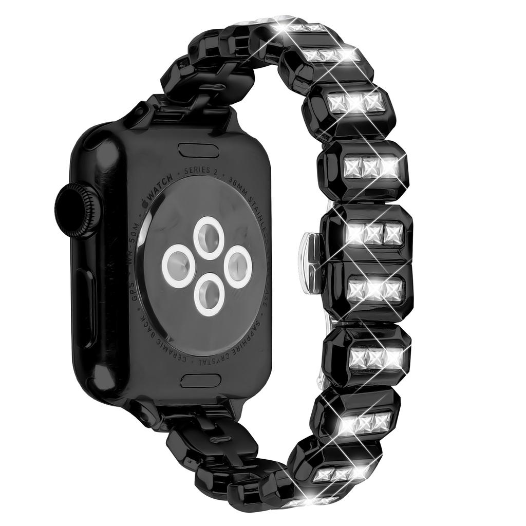 Metal Strap for Apple Watch Series 10 Ultra 9 8 7 SE 6 5 4 3 2 1 46mm 49mm 45mm 44mm 42mm Rhinestone Decor with Butterfly Clasp