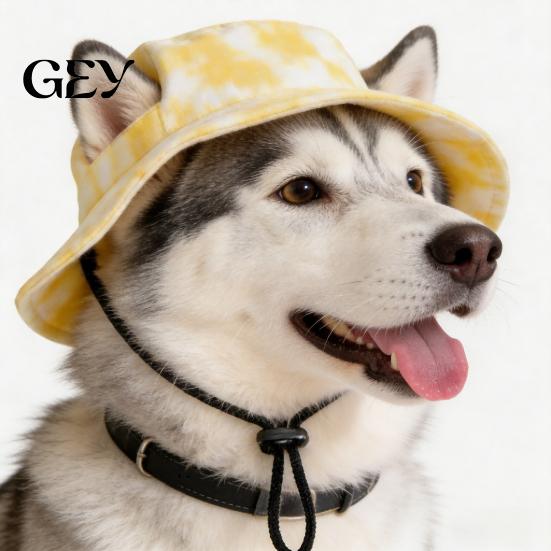 Breathable Dog Hat Sun with Ear Holes, Wide Brim Protection Hat, Adjustable Medium Drawstring for Small And Dogs Outdoor Walking Hiking