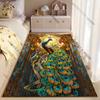 Radiant peacock vibrant stained glass carpet Yoga living room room decor children's crawling mat doormat area rug