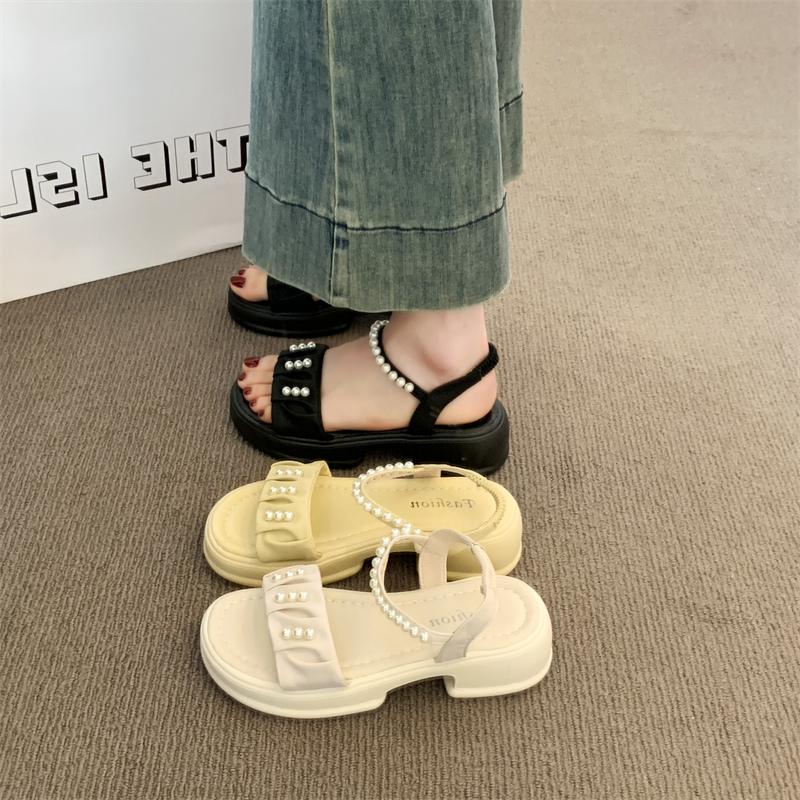 Fashion All-Match Female Sandal Comfort Shoes for Women 2025 Summer Increasing Height Clogs With Heel Girls Gladiator New Beach Thick Cl