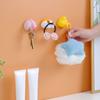 Cartoon Animal Tail Toothbrush Holder Punch-Free Wall Hook Cute Self-Adhesive Bathroom Towel Hook Children Toothbrush Holder