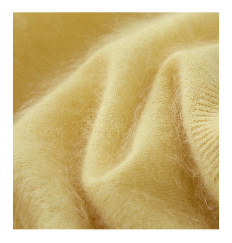 Autumn/Winter Women's Cashmere Silk Blend Velvet Base Layer Sweater