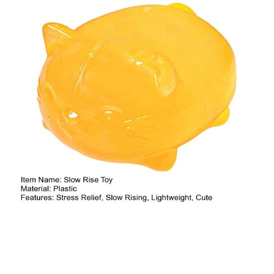 Cute Cat Squeeze Toy Transparent Small Cat Shaped Slow Rise Toy Relaxing Sensory Squeeze Toy for Stress Relief