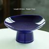 Living Room Household Snacks Tribute Plate Bowl Light Luxury Tea Table Blue and White Ceramic High Foot Tea Tray Fruit Plate