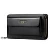 WEIXIER Men Wallets with Coin Pocket Zipper Double Zipper Male Wallet Long Large Men Purse Coin Clutch Bag Black Business
