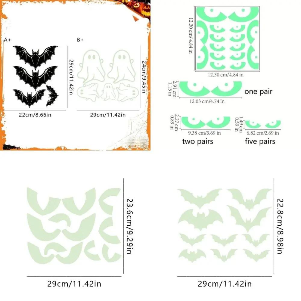 Neue Happy Halloween Fensteraufkleber Deko Abnehmbarer Leuchtender Fensteraufkleber Fledermaus Gespenst Fluoreszierendes Wandtattoo Partydeko