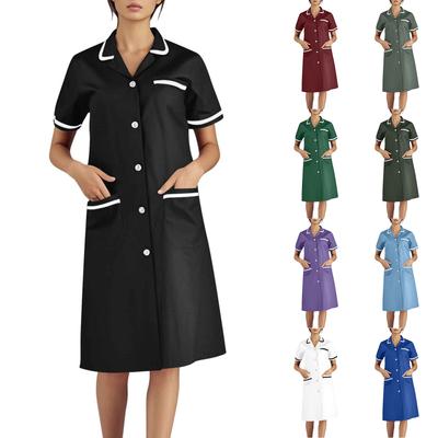 Women's Fashionable Workwear: Short-Sleeve Casual Dress
