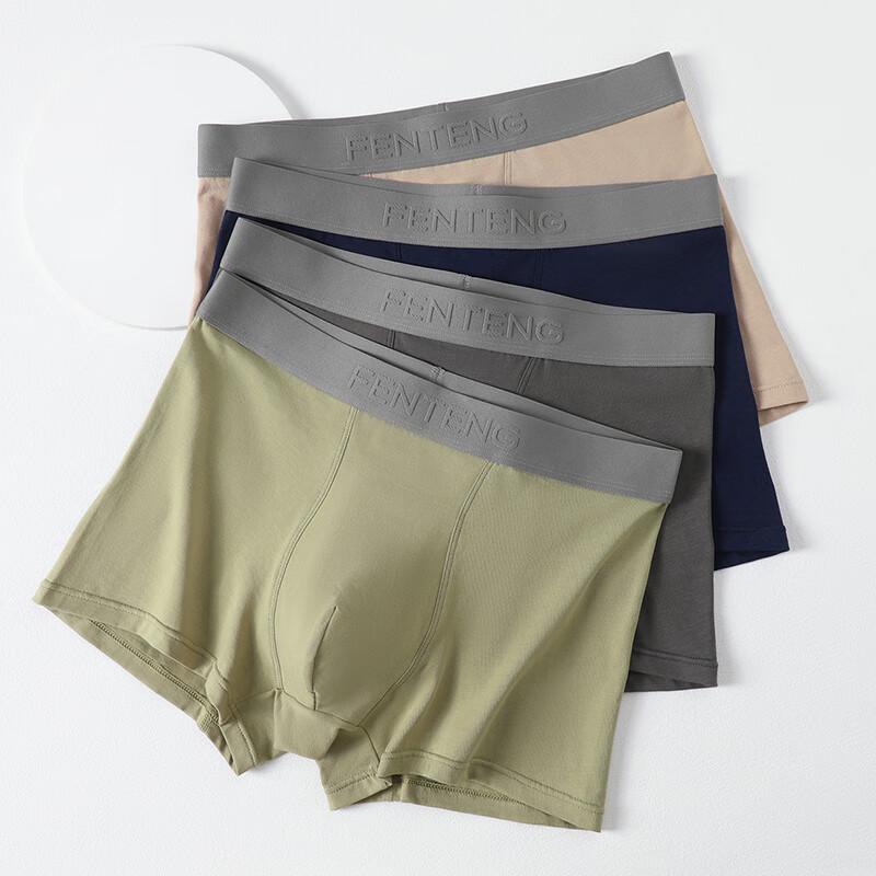 Fenteng Men's 4-Pack Antibacterial Cotton Boxer Briefs