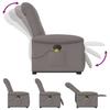 Electric Massage Recliner with Rising Function Taupe Fabric