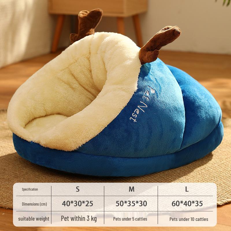 

Winter Warm Pet Nest: Cozy Slipper-Style Bed for Cats & Small Dogs, Plush & Thickened S (40*30*25cm) for pets up to 3 jin
