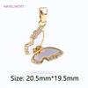 Wholesale 18k Gold Plated Brass Heart/Butterfly Pendants Charms,Natural Shell Charms For Jewelry Making,DIY Necklace Accessories