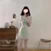 26mm French Lace Embroidered Slim Waist Summer Dress