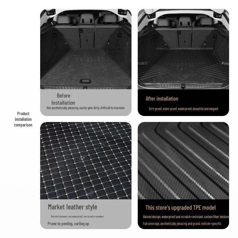 Compatible TPE Trunk Mat for BYD Models: Qin Plus/L, Song Plus/Pro, Seal, Dolphin, Yuan, Haishi, Han, Tang