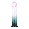 Transparent Two-Color Glass Dildo Simulation Penis Female Mixed Color Masturbation Devices Adult Sex Product