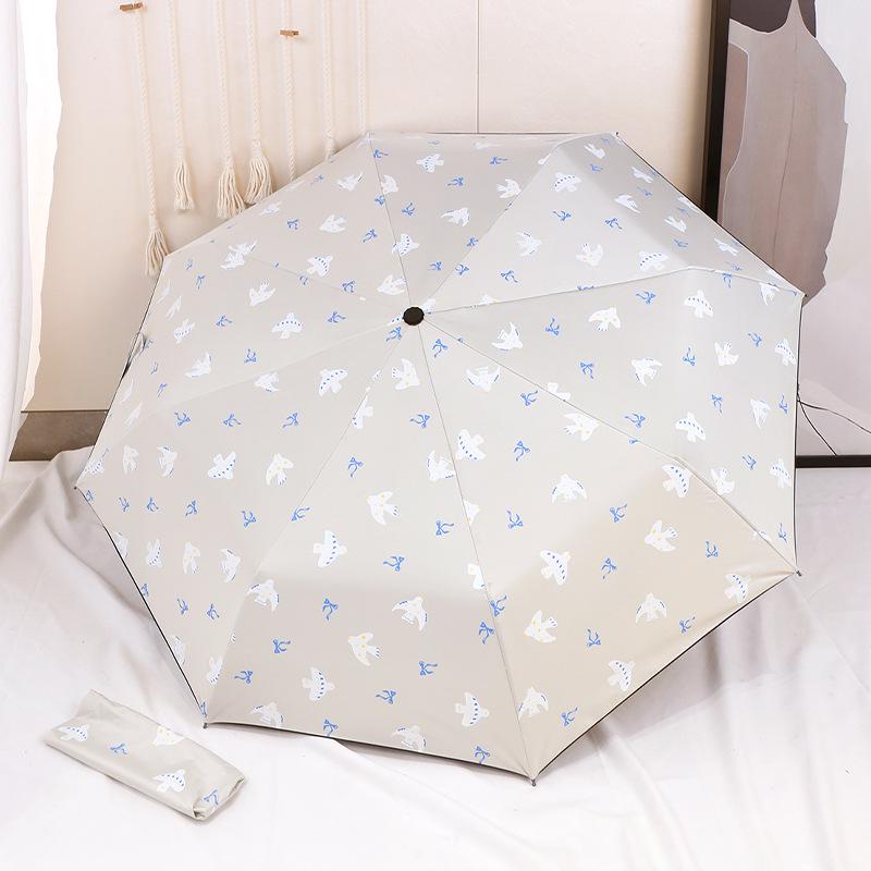 Stylish Cartoon Folding Umbrella: Sun & Rain Dual-Use with Thickened Black Glue for Summer Sun Protection