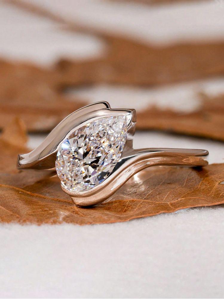 925 Sterling Silver Fashion Twisted Water Drop Zircon Ring For Women Engagement Wedding Luxury High Quality Fine Jewelry