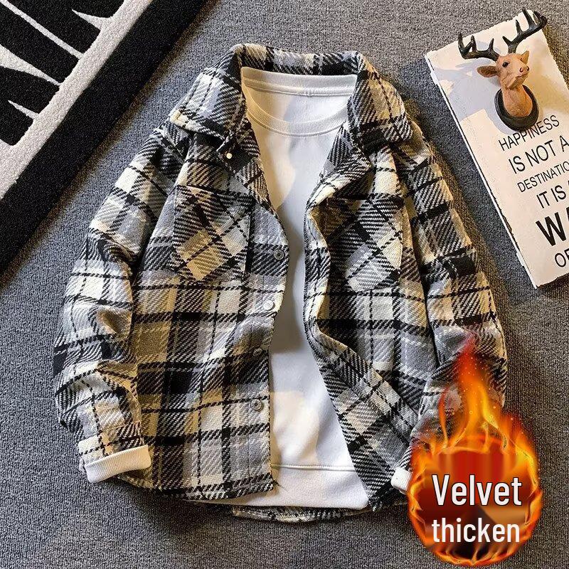 Trendy Japanese Lapel Patchwork Jacket: Men’s Autumn/Winter Casual, Versatile High-End Style XL