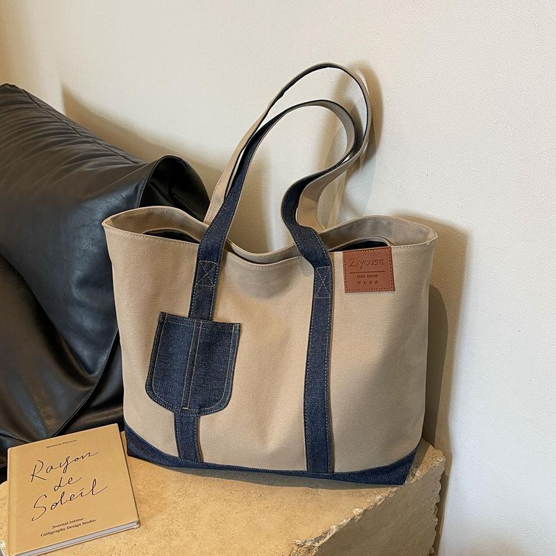 Canvas Large Bag Handbag Retro Shoulder Bag Fashion Women's Bag Women's Handbag Large Capacity Tote Bag Women's Bag