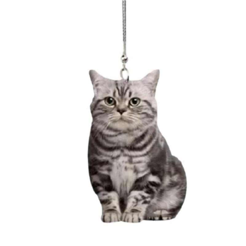 2D Sevimli Kedi Yavrusu Araba Asılı Cament Yavru Köpek Simülasyon Modeli Yaratıcı Araba İç Dekor Hayvan Akrilik Kolye Çocuk Oyuncak Hediye