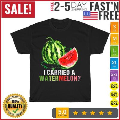 I Carried a Watermelon Vegan Watermelon Day Vintage T Shirt Men Women Fashion