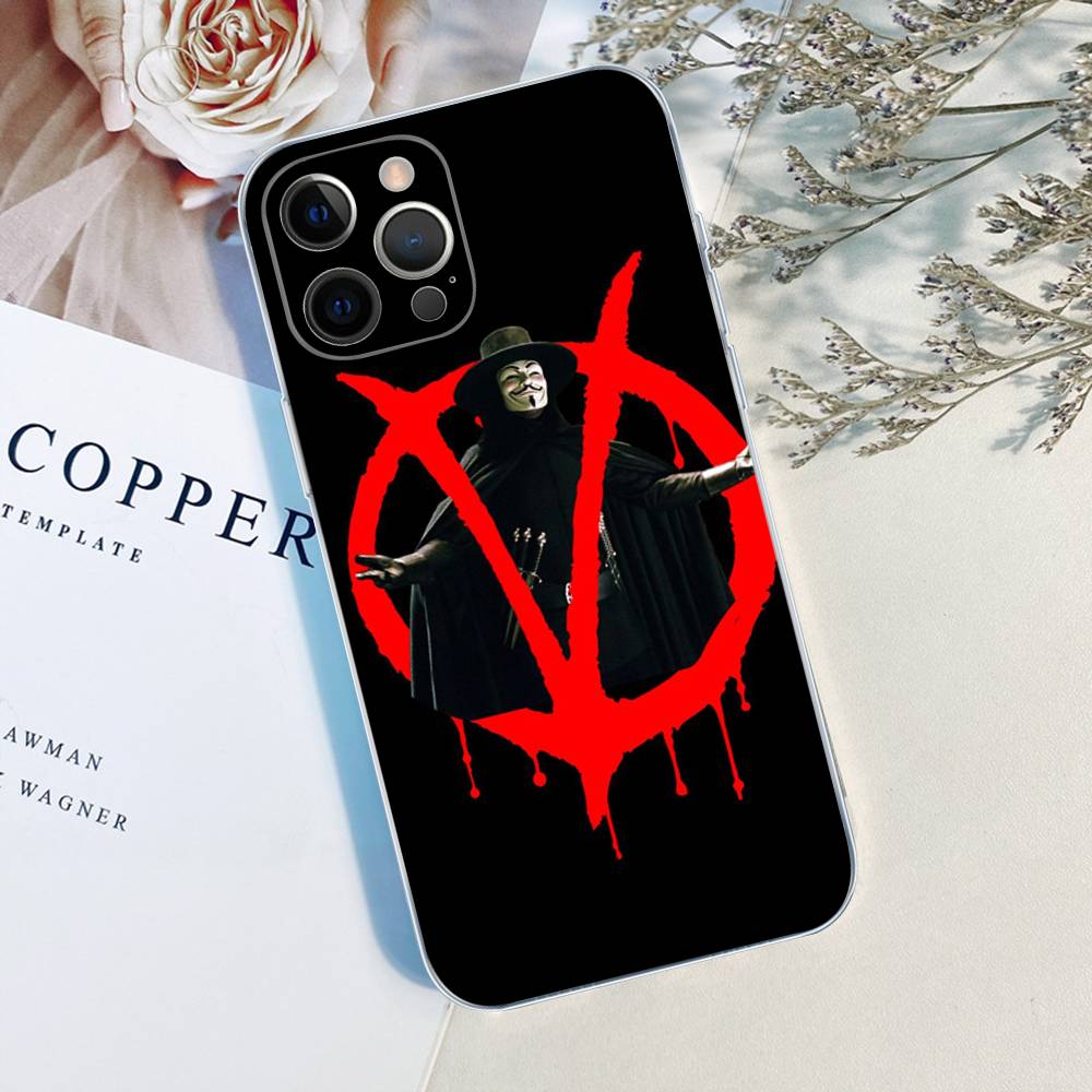 Horror Movie V For V-vendettaS For IPhone 17 16 16e 15 14 13 12 11 Pro Max Mini Plus Phone Case