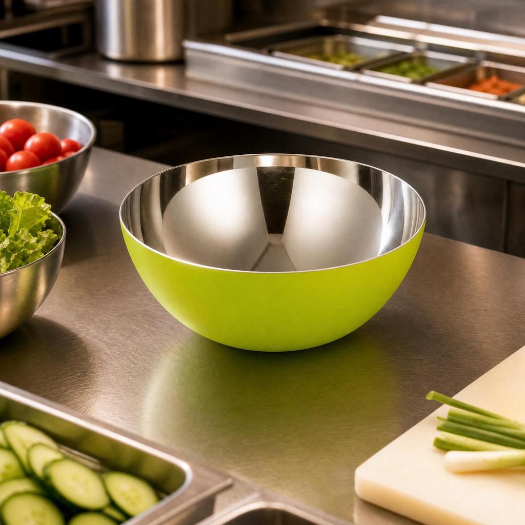 Food-Grade Stainless Steel Serving Bowl Easy to Clean with Wide