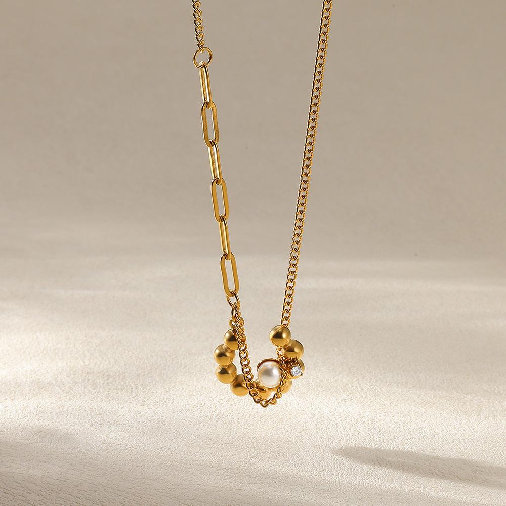 European & American Fashion Stainless Steel Women's Necklace - Trendy Luxury Clavicle Chain for Daily Wear