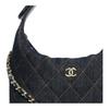Chanel 26p Gold Label Doppel-C-Logo Gesteppte Jeans und Goldmetall Einzel-Schulter-Handtasche für Damen Dunkelblau und Orange