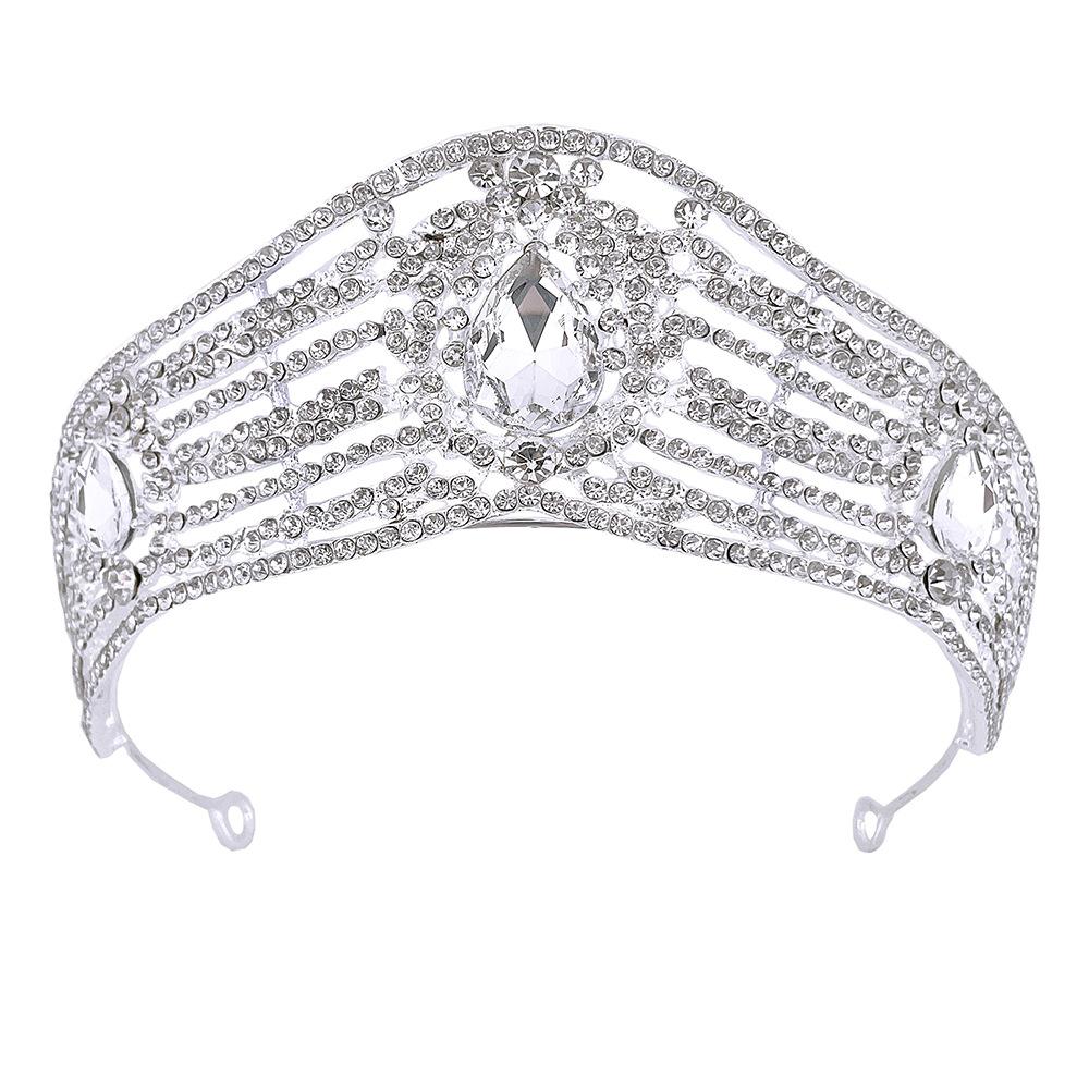 

Весільна Тіара Срібна З Великими Стразами Кришталева Весільна Корона Обруч Весільні Аксесуари для Волосся Весільні Прикраси для Жінок