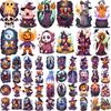 63pcs Temporary Tattoo Pumpkin Heads Temporary Tattoo Stickers Witch Figures Ghost Figures Comic Halloween Characters For Men