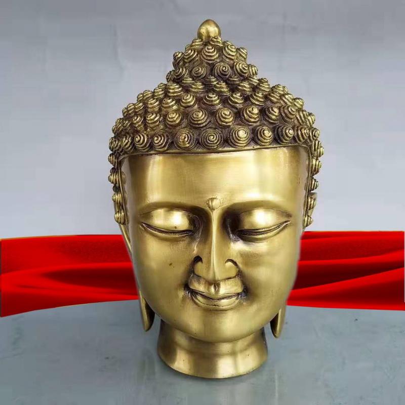 

Латунний Орнамент Татхагати Голова Будди Шак ямуні Бронзова Статуя Домашня Прикраса для Поклоніння Антикварна about121219cm Weight