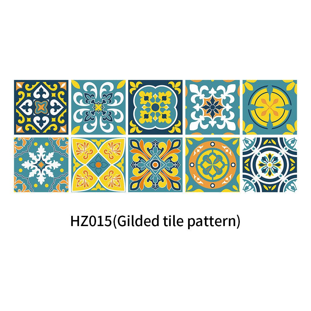 

European Style Tile Wall Sticker Self-Adhesive Thickened Kitchen Stove Oil-Proof Sticker Bathroom Waterproof Tile Sticker 10 * 10cm/10pcs