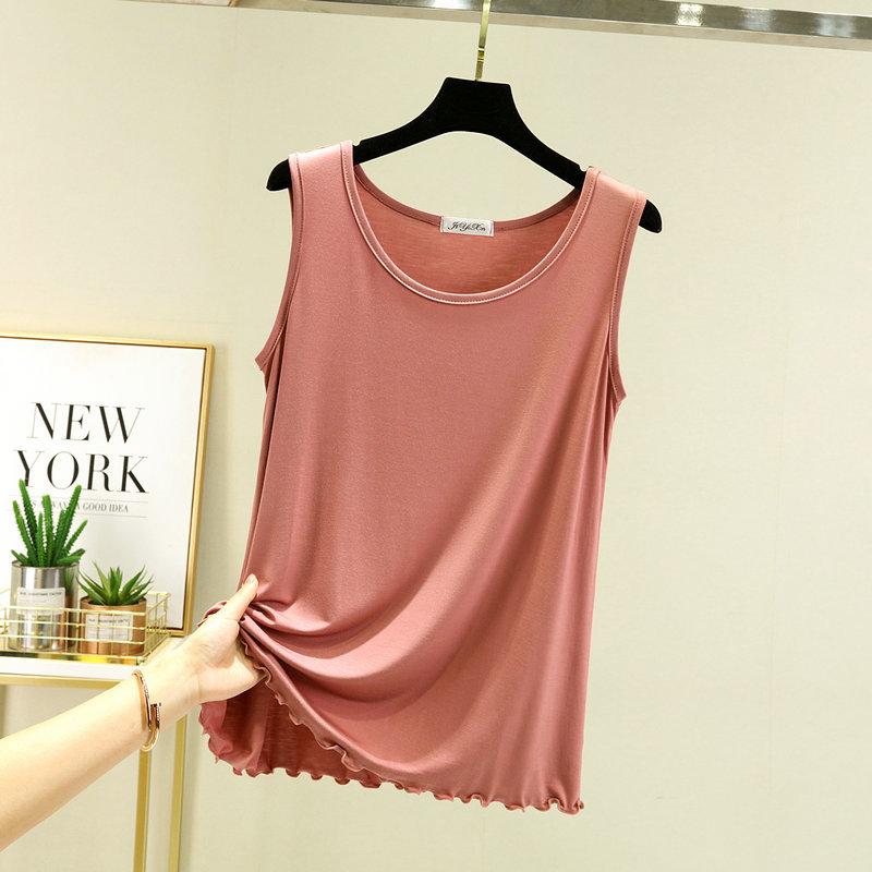 Women's Crew Neck Sleeveless Tank Top Loose Casual Modal Knit Vest Spring Autumn Plus Size Basic Undershirt