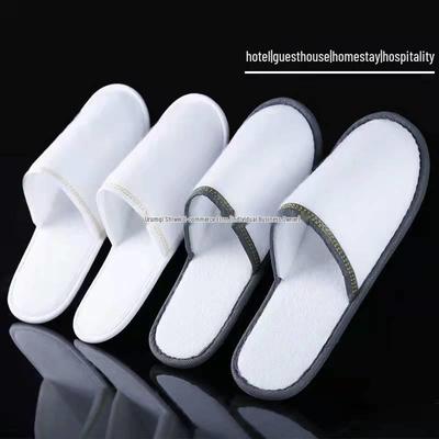 Customizable Gold-Edge Disposable Slippers for Hotels & Travel